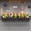 Wine Rack Wall Mounted Bar Shelves with Wine Glass Holder Mini Bar Glass Storage Shelves Wall Bar Cabinet Liquor Bottle Display Shelf Bar Accessories with Light Strip for Home Bar Dining Room Kitchen view 1