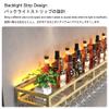 Wine Rack Wall Mounted Bar Shelves with Wine Glass Holder Mini Bar Glass Storage Shelves Wall Bar Cabinet Liquor Bottle Display Shelf Bar Accessories with Light Strip for Home Bar Dining Room Kitchen view 4