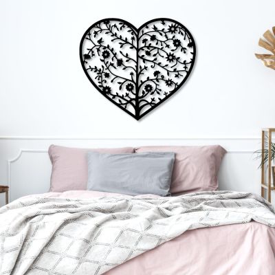 Tree of Life Metal Wall Art-Heart Tree of Life Wall Art, Metal Tree Wall Art, Metal Heart Wall Decor, Tree of Life Wall Art, Metal Art Tree, Living Room Bedroom Decor, Metal Wall Art (40"x 35"| 102x90cm, Black)