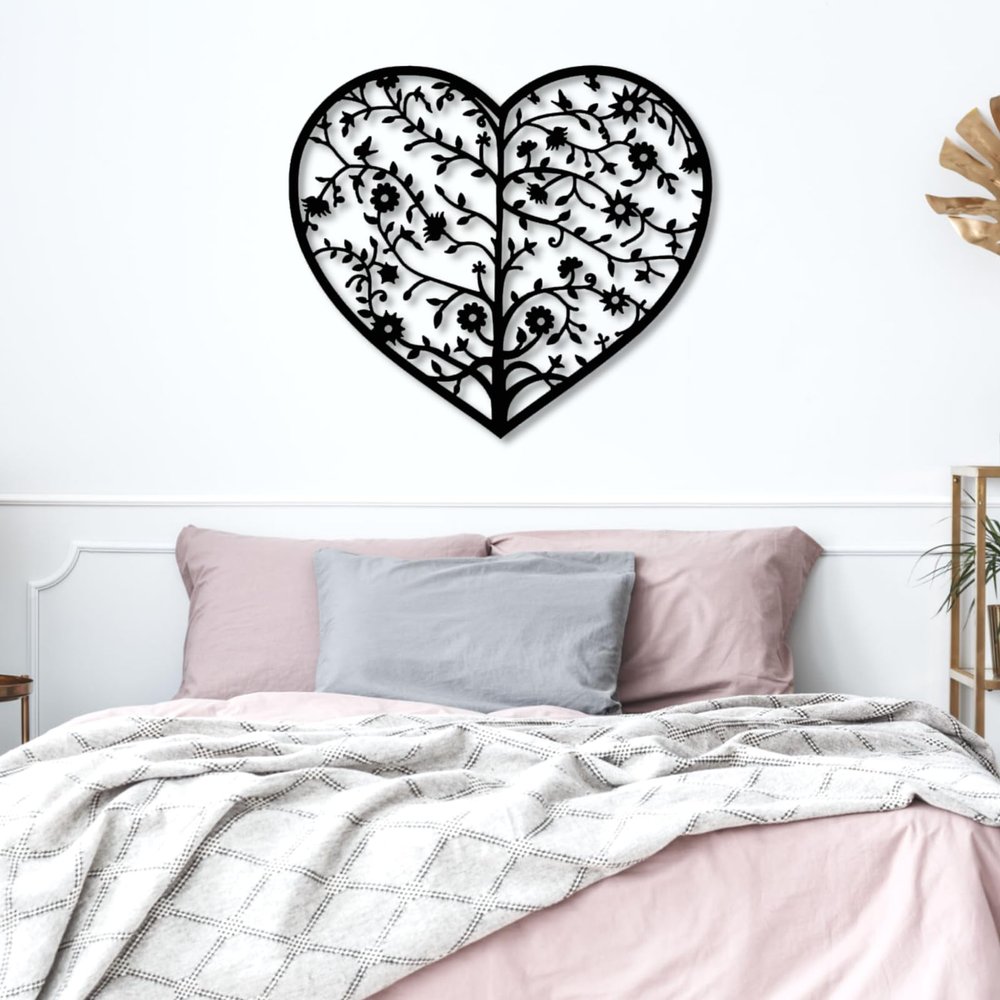 Tree of Life Metal Wall Art-Heart Tree of Life Wall Art, Metal Tree Wall Art, Metal Heart Wall Decor, Tree of Life Wall Art, Metal Art Tree, Living Room Bedroom Decor, Metal Wall Art (40"x 35"| 102x90cm, Black)