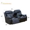 A Ainehome Recliner Sofa and Loveseat Sets Living Room Furniture Breathing Leather Reclining Couch for Office/Theater Seating (C-Leather Black, Loveseat) view 2