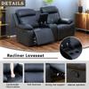 A Ainehome Recliner Sofa and Loveseat Sets Living Room Furniture Breathing Leather Reclining Couch for Office/Theater Seating (C-Leather Black, Loveseat) view 3