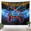 Video Games Controller Kids Tapestry,Geometric Honeycomb Lightsaber Lightning Wall Tapestries,Boys Girls Men Room Decor,Gamepad Gamer Wall Hanging,Red Blue Home Wall Decor,Large 59.1 x 82.7 Inches view 1