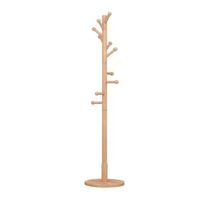 Coat Rack Freestanding Coat Stand Solid Wooden Coat Tree with 10 Round Hooks Easy to Assembly Coat Tree (Color : A, Size : 180 * 40cm)