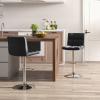 Giantex Bar Stools Set of 2, Modern PU Leather Height Adjustable Barstools with Back, Footrest, Metal Base, Armless Counter Height Swivel Stools for Kitchen Island, Home Bar, Cafe, Pub, Black view 2
