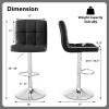 Giantex Bar Stools Set of 2, Modern PU Leather Height Adjustable Barstools with Back, Footrest, Metal Base, Armless Counter Height Swivel Stools for Kitchen Island, Home Bar, Cafe, Pub, Black view 3