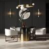 Limari Home Eltileah Collection Modern 4 Persons Round Dining Table with Matte Ash Top, Black, Gradient view 1