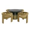 Limari Home Eltileah Collection Modern 4 Persons Round Dining Table with Matte Ash Top, Black, Gradient view 2
