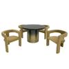 Limari Home Eltileah Collection Modern 4 Persons Round Dining Table with Matte Ash Top, Black, Gradient view 4
