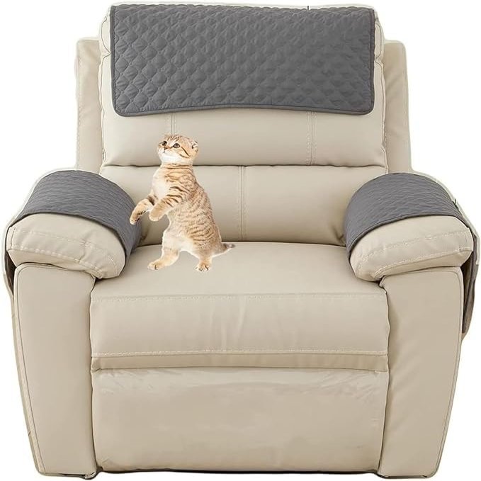 3/4/5 Pcs/Set Recliner Chair Sofa Covers for Large/Small ReclinerSofa Armrest Cover Washable Sofa Headrest Slipcovers with Pocket Nonslip Armchair Cover Quilted Furniture Protector for Recliner ( Colo