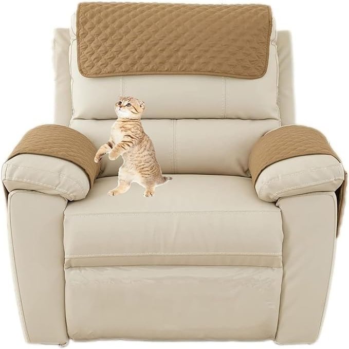 3/4/5 Pcs/Set Recliner Chair Sofa Covers for Large/Small ReclinerSofa Armrest Cover Washable Sofa Headrest Slipcovers with Pocket Nonslip Armchair Cover Quilted Furniture Protector for Recliner ( Colo