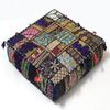 Alia Enterprises Indian Large Square Mandala Patchwork Cotton Floor Pillow Cushion Cover Meditation Boho Bohemian Cushion Pouf Cover - Cover ONLY (35x35x6 Inches, Blue) view 1