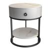 NOIRDA Night Stand Wood Sofa Couch Table with Drawer, 505058cm Morden Round Side Cabinet with Shelf, Coffee Table Nightstand for Living Room, Bedroom(Color:Black-A) view 1