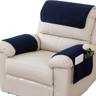 3/4/5 Pcs/Set Recliner Chair Sofa Covers for Large/Small ReclinerSofa Armrest Cover Washable Sofa Headrest Slipcovers with Pocket Nonslip Armchair Cover Quilted Furniture Protector for Recliner ( Colo