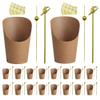 SOLUSTRE 1set Charcuterie Cups for Snacks and Desserts Kraft Paper French Fry Holders Stickers and Cocktail Picks for Parties Lightweight and Portable Appetizer Cups view 1