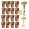 SOLUSTRE 1set Charcuterie Cups for Snacks and Desserts Kraft Paper French Fry Holders Stickers and Cocktail Picks for Parties Lightweight and Portable Appetizer Cups view 3