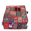 Alia Enterprises Indian Large Square Mandala Patchwork Cotton Floor Pillow Cushion Cover Meditation Boho Bohemian Cushion Pouf Cover - Cover ONLY (35x35x6 Inches, Red) view 1