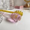fodtahee 6'' Honey Stirring Stick, Glass Stick, Honey Spoon, Honeycomb Stick, Kitchen Baking Tools (Pink Color) view 3