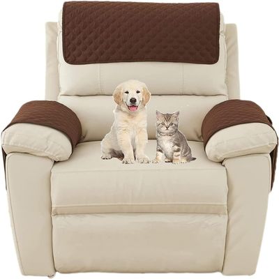 3/4/5 Pcs/Set Recliner Chair Sofa Covers for Large/Small ReclinerSofa Armrest Cover Washable Sofa Headrest Slipcovers with Pocket Nonslip Armchair Cover Quilted Furniture Protector for Recliner ( Colo