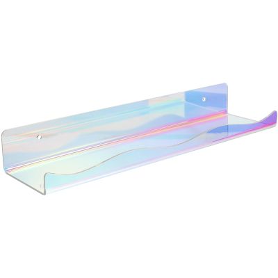 LIFKICH Colorful Acrylic Floating Wall Shelf for Vinyl Record Display Album Holder Cd Storage -mounted Organizer for Documents Magazines and Pictures
