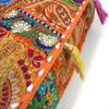 Alia Enterprises Indian Large Square Mandala Patchwork Cotton Floor Pillow Cushion Cover Meditation Boho Bohemian Cushion Pouf Cover - Cover ONLY (22x22x5 Inches, Orange) view 4