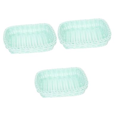 Ciieeo 3pcs Woven Storage Basket for Home Chic Wicker Basket for Organizing for Desktop Office Use Stylish Snack Holder for Clean Spaces