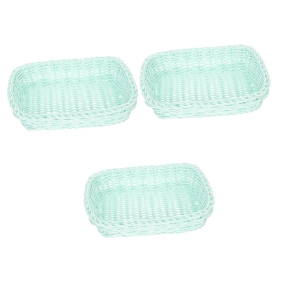 Ciieeo 3pcs Woven Storage Basket for Home Chic Wicker Basket for Organizing for Desktop Office Use Stylish Snack Holder for Clean Spaces