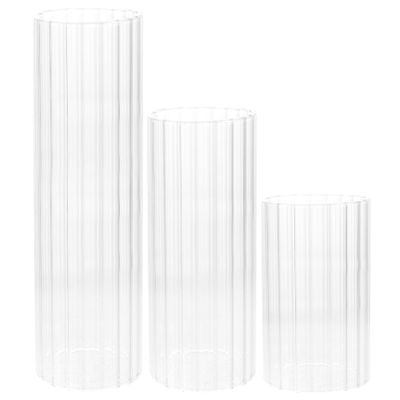 Kichvoe 3pcs Transparent Candle Shades Open Ended Candle Holders for Weddings and Home Decor Decorative Chimney Tube Design for Special Occasions