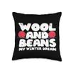 Wool and beans my winter dream Throw Pillow view 1
