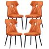 AYARNA Dining Chairs Set of 4 Leather Kitchen Living Room Lounge Counter Chairs Sturdy Carbon Steel Metal Legs(Orange) view 1