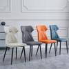 AYARNA Dining Chairs Set of 4 Leather Kitchen Living Room Lounge Counter Chairs Sturdy Carbon Steel Metal Legs(Orange) view 3