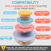 1 Pack Silicone Replacement Lids Only Fit for Pyrex 7404-S 4.5 Quart Sculpted Clear & Sculpted Tinted Glass Mixing Bowls, Extra Large Size Silicone Covers, Dishwasher & Microwave Safe view 2