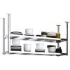 Ceiling Mount Kitchen Storage Shelf, Stainless Steel Floating Shelves with Guardrail, Decorative Display Organizer Rack for Wall 60/70/80/90/100/120cm Restaurant Bar Partition Holder ( Size : 100x35x8 view 1