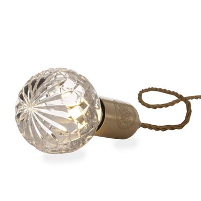LED Modern Chandelier Lamp, Modern Simplicity Light Spherical Crystal Glass Bulb Crystal Hanging Lamp Fixture G9 Gold plated Metal Pendant Light Fitting Restaurant Suspension Lantern Compatible with C