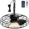 Coolbull Outdoor Ceiling Fans with Light for Patios, 20'' Wet Rated Gazebo Fan Remote&APP Control, Dimmable Hanging Fan with Plug in Cord for Pergola, Black view 1