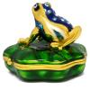 Feng Shui Statue Money Frog On Lotus Leaf Sculpture Home Office Decor Wealth Prosperity Amulet New Year Gift W5521 view 2