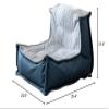 ESRADA Oversized Soft Floor Lounge Sofa, Caterpillar Sofa Back Cushion,Leisure Accent Single Couch with Backrest,Comfy Lazy Sofa for Living Room, Bedroom, Office, Apartment E view 2