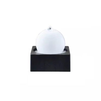 AMONG Tabletop Fountains Living Room White Desktop Small Flowing Water Modern Minimalist Office Round Fountain Decoration Plastic Desktop Fountain Indoor Waterfall Feature(White)