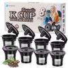 Reusable K Cups for K-eurig, 8 Pack K Cup Reusable Coffee Pods, Universal Reusable K Cup for K-eurig 1.0 and 2.0, Refillable K Cup Coffe Pods BPA Free view 1