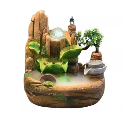 AMONG Tabletop Fountains Rockery Flowing Water Tabletop Circulating Water Landscape Fountain Living Room Office Decoration Tabletop Fountain Decoration Indoor Waterfall Feature (Size : Small)