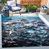 3D Seabed Shoal Area Rug 4x6 Navy Underwater World Rugs for Living Dining Room Washable Non Slip Kitchen Laundry Bathroom Carpet Indoor Outdoor Floor Rugs view 1