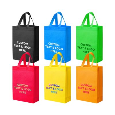 RACETOP Custom Non-woven Bags, Custom Large Reusable Heavy Duty Tote Bags with Handle, Add your Logo or Text, Available in 100 Packs and 4 Sizes