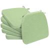 AAAAAcessories D-Shaped Chair Cushions, 2" Thick Dining Chair Pads with Ties and Removable, Machine-Washable Cover, 17" x 16", Set of 6, Pear Green view 1