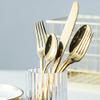 Gold Silverware Set 32 PCS,Fine Carving Flatware Set for 8, Food-Grade Stainless Steel include Dinner Forks Spoons Teaspoons Knives Home Kitchen Essentials for Home, Restaurant, Wedding, Party view 3
