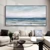3D Minimalist Ocean Painting Canvas Painting Wabi-Sabi Wall Art Texture Wall Art Wave Minimalist Art Painting,(61 * 122cm) 24 * 48 Inches,Stretch+Black Frame view 2