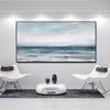 3D Minimalist Ocean Painting Canvas Painting Wabi-Sabi Wall Art Texture Wall Art Wave Minimalist Art Painting,(61 * 122cm) 24 * 48 Inches,Stretch+Black Frame view 3