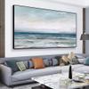 3D Minimalist Ocean Painting Canvas Painting Wabi-Sabi Wall Art Texture Wall Art Wave Minimalist Art Painting,(61 * 122cm) 24 * 48 Inches,Stretch+Black Frame view 4