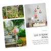 Cabilock DIY Heart-Shaped Straw Ring Wreath Decor 15cm Wall Hanging Craft Festive Home Dec view 2