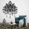 Metal Mandala Wall Art,Lotus Metal Wall Art,Mandala Wall Decor for Bedroom,Living Room,Yoga Room,Bathroom,Office(16" x 19" / 40 x 47cm, Black) view 1