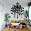 Metal Mandala Wall Art,Lotus Metal Wall Art,Mandala Wall Decor for Bedroom,Living Room,Yoga Room,Bathroom,Office(16" x 19" / 40 x 47cm, Black) view 2